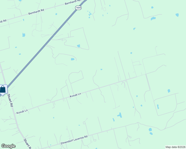 map of restaurants, bars, coffee shops, grocery stores, and more near 10651 Kosub Lane in San Antonio