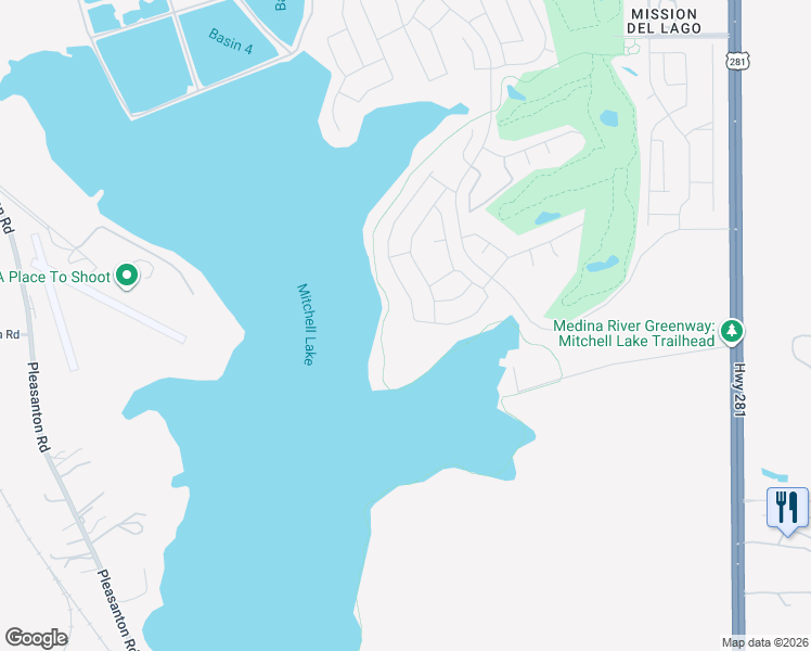 map of restaurants, bars, coffee shops, grocery stores, and more near 12624 South Us Highway 281 in San Antonio