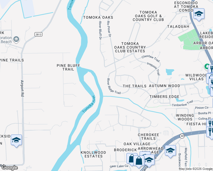 map of restaurants, bars, coffee shops, grocery stores, and more near 27 River Ridge Trail in Ormond Beach