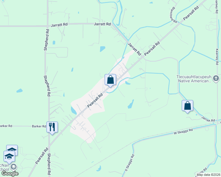 map of restaurants, bars, coffee shops, grocery stores, and more near 11070 Pearsall Road in Atascosa