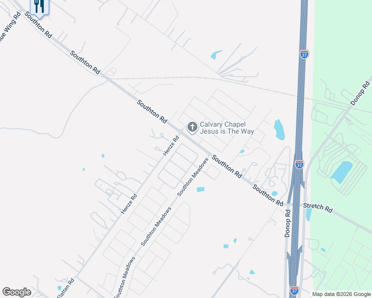 map of restaurants, bars, coffee shops, grocery stores, and more near 3204 Wrangler Park in San Antonio