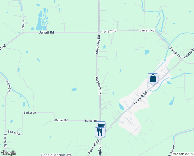 map of restaurants, bars, coffee shops, grocery stores, and more near 13382 Shepherd Road in Atascosa