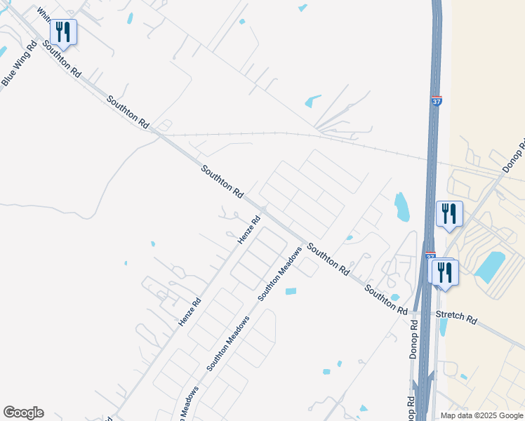 map of restaurants, bars, coffee shops, grocery stores, and more near 13400 Henze Road in San Antonio