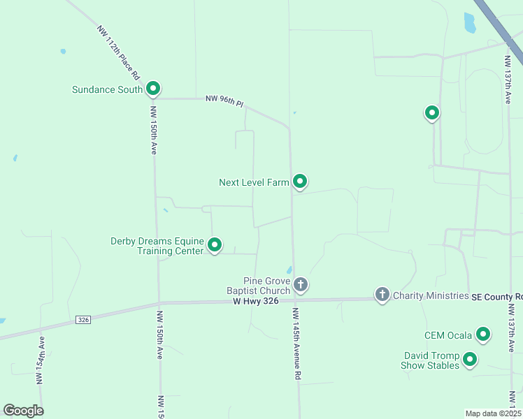 map of restaurants, bars, coffee shops, grocery stores, and more near 9250 Northwest 145th Avenue Road in Morriston