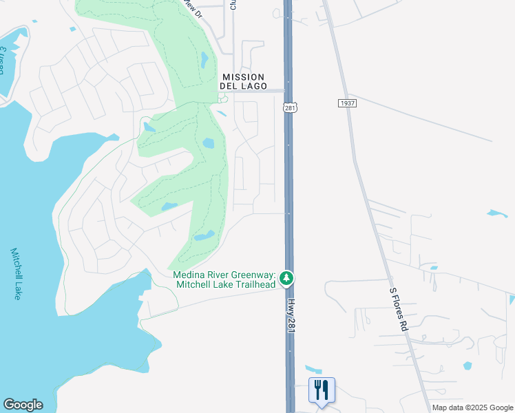 map of restaurants, bars, coffee shops, grocery stores, and more near 12200 U.S. 281 in San Antonio