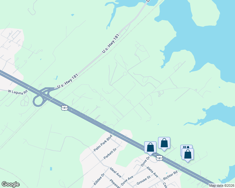 map of restaurants, bars, coffee shops, grocery stores, and more near 13245 Laguna Road in San Antonio