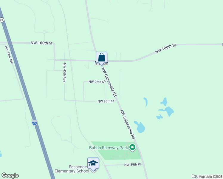 map of restaurants, bars, coffee shops, grocery stores, and more near 9672-9824 NW Gainesville Rd in Ocala