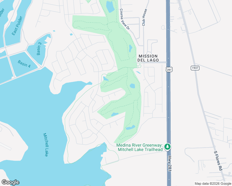 map of restaurants, bars, coffee shops, grocery stores, and more near 1250 Mission Grande in San Antonio