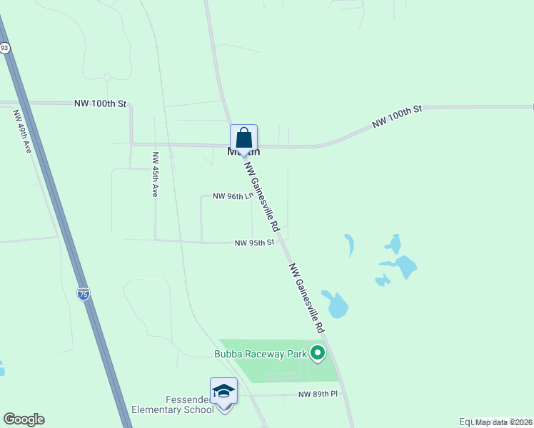 map of restaurants, bars, coffee shops, grocery stores, and more near 9672-9824 NW Gainesville Rd in Ocala