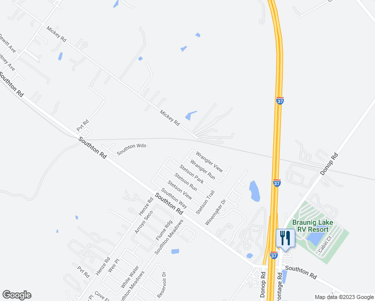 map of restaurants, bars, coffee shops, grocery stores, and more near 12911 Wrangler Way in San Antonio