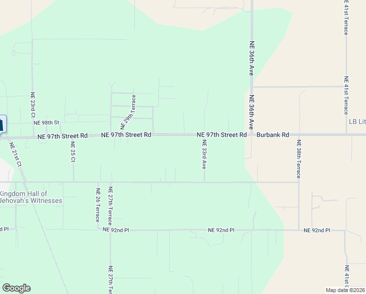 map of restaurants, bars, coffee shops, grocery stores, and more near 3143 Northeast 95th Street in Anthony