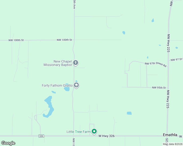 map of restaurants, bars, coffee shops, grocery stores, and more near 9583 Northwest 115th Avenue in Ocala