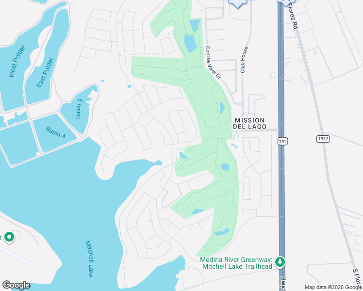 map of restaurants, bars, coffee shops, grocery stores, and more near 1250 Mission Grande in San Antonio