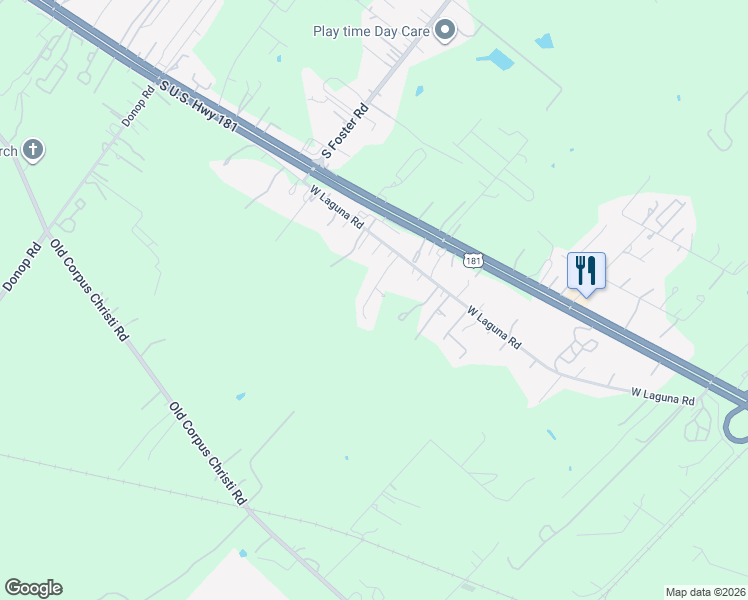 map of restaurants, bars, coffee shops, grocery stores, and more near 6114 West Laguna Road in San Antonio