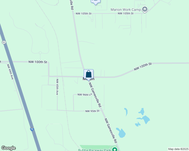 map of restaurants, bars, coffee shops, grocery stores, and more near 4111 Northwest 100th Street in Ocala