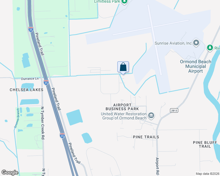 map of restaurants, bars, coffee shops, grocery stores, and more near 2 East Tower Circle in Ormond Beach