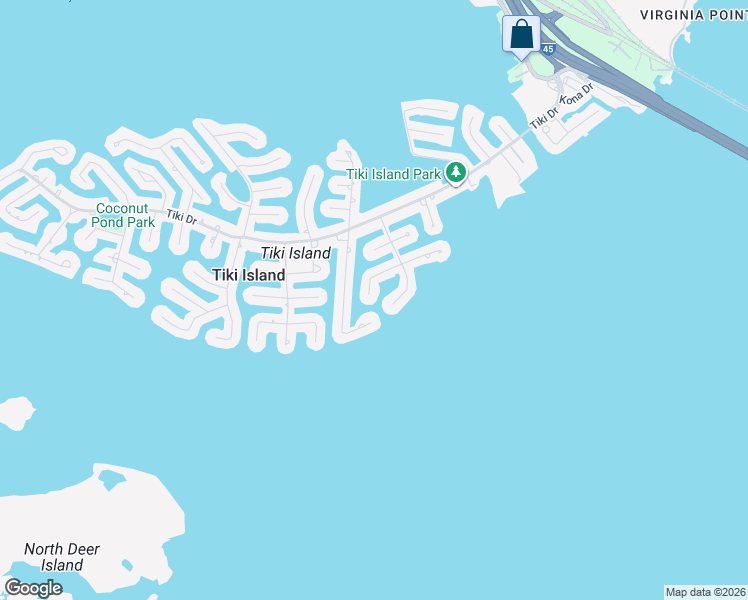 map of restaurants, bars, coffee shops, grocery stores, and more near 115 Quayside Drive in Tiki Island