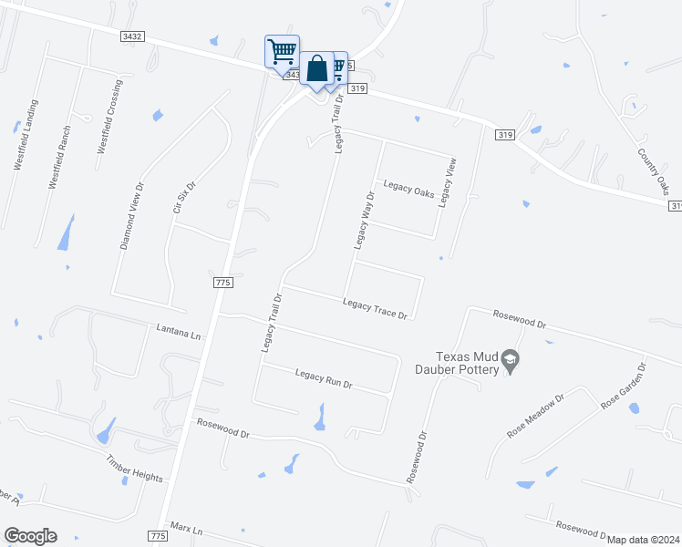 map of restaurants, bars, coffee shops, grocery stores, and more near 105 Legacy Way Drive in La Vernia
