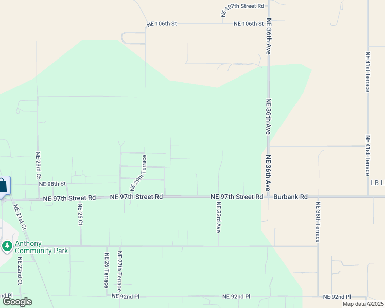 map of restaurants, bars, coffee shops, grocery stores, and more near 9951 Northeast 30th Court in Anthony