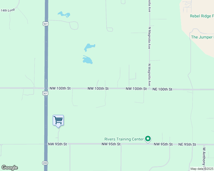 map of restaurants, bars, coffee shops, grocery stores, and more near 595 Northwest 100th Street in Ocala