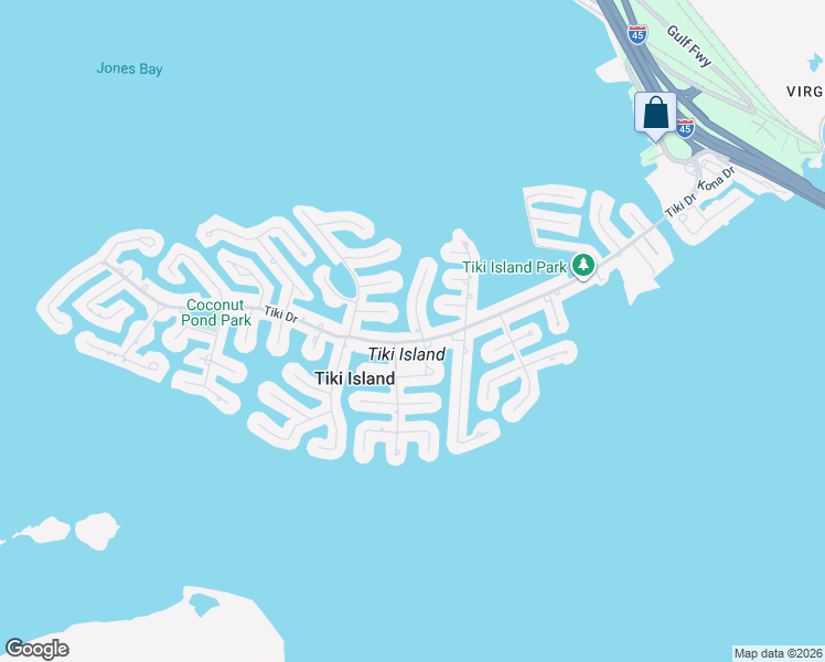 map of restaurants, bars, coffee shops, grocery stores, and more near 318 Tahiti Road in Tiki Island