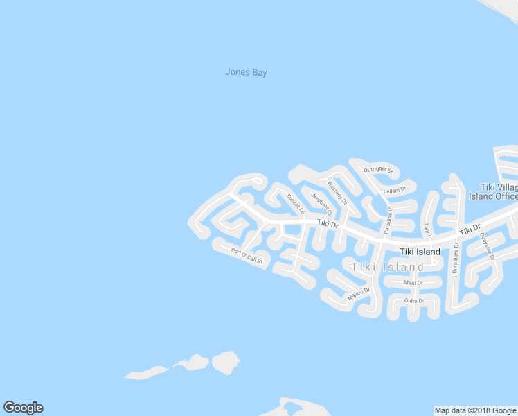 map of restaurants, bars, coffee shops, grocery stores, and more near 1814 Tiki Drive in Galveston