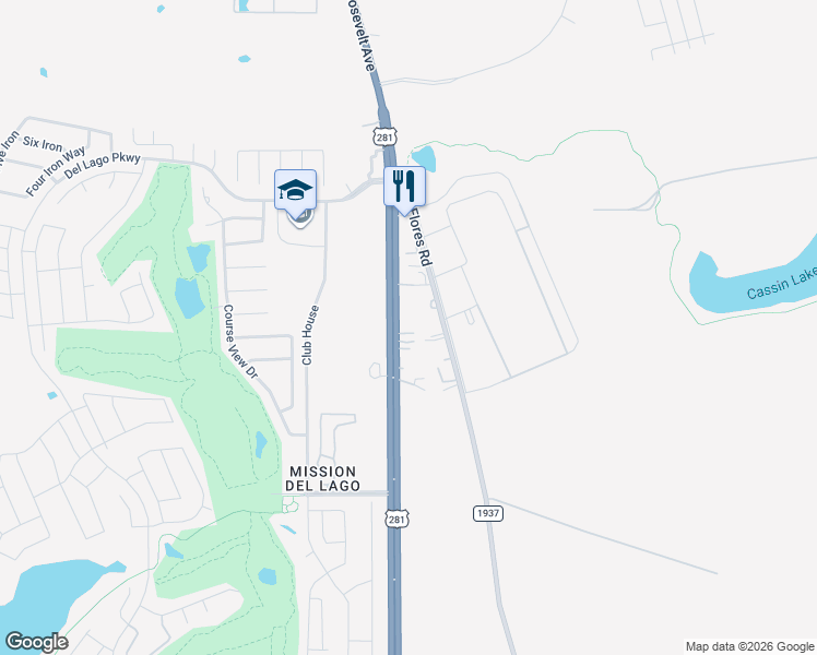 map of restaurants, bars, coffee shops, grocery stores, and more near 12020 U.S. 281 in San Antonio