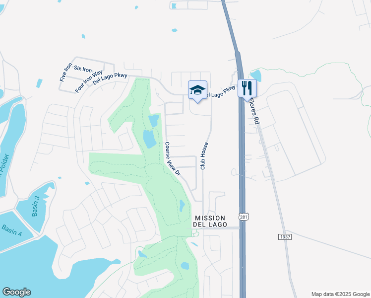 map of restaurants, bars, coffee shops, grocery stores, and more near 1130 Par Three in San Antonio