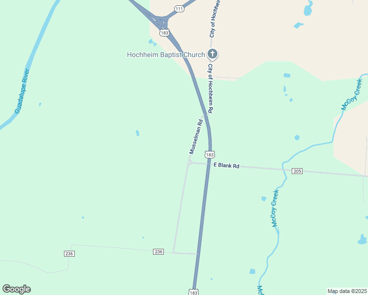 map of restaurants, bars, coffee shops, grocery stores, and more near 178 Musselman Road in Yoakum