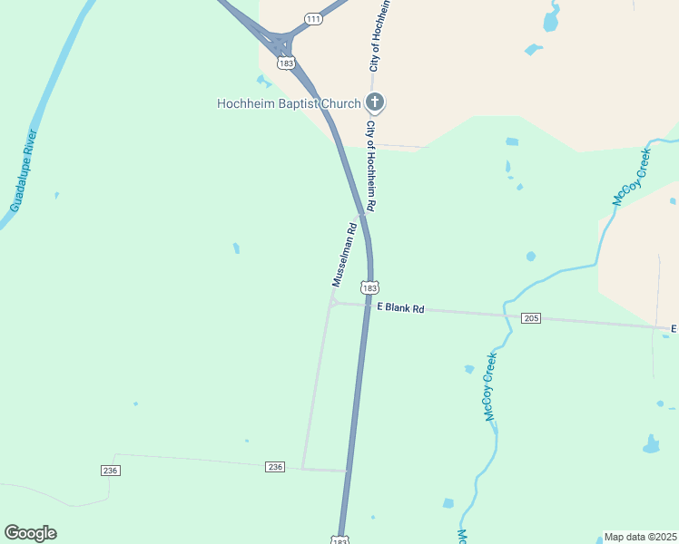 map of restaurants, bars, coffee shops, grocery stores, and more near 178 Musselman Road in Yoakum