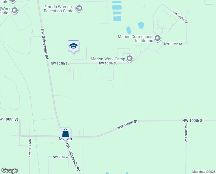 map of restaurants, bars, coffee shops, grocery stores, and more near 3718 Northwest 105th Street in Ocala