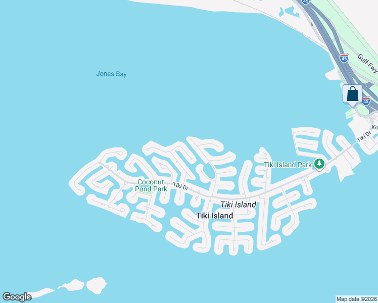 map of restaurants, bars, coffee shops, grocery stores, and more near 535 Paradise Drive in Tiki Island