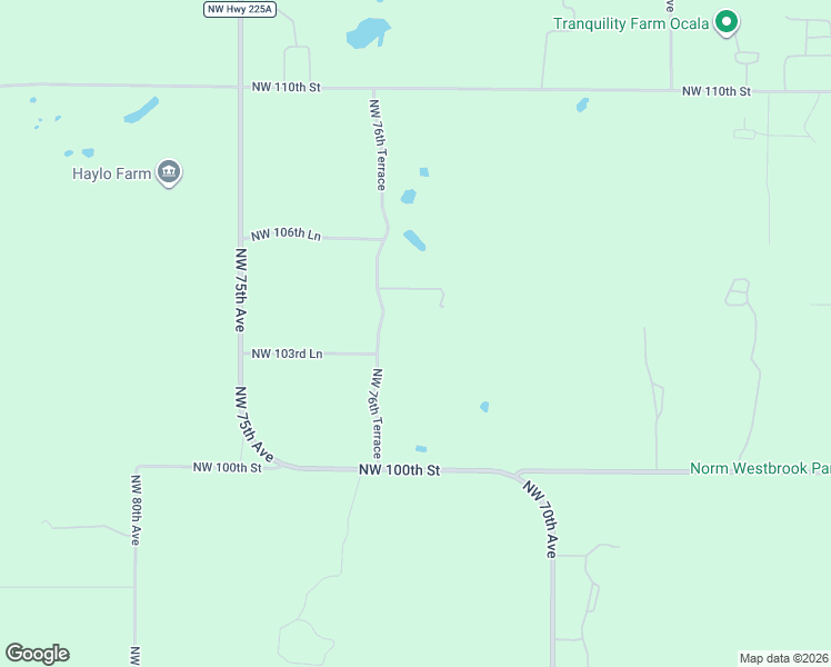 map of restaurants, bars, coffee shops, grocery stores, and more near 10303 Northwest 76th Terrace in Ocala