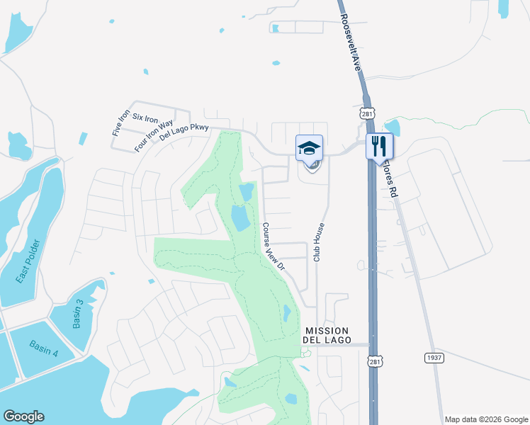 map of restaurants, bars, coffee shops, grocery stores, and more near 12339 Course View Drive in San Antonio