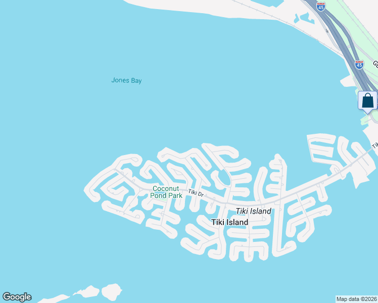 map of restaurants, bars, coffee shops, grocery stores, and more near 1550 Windsong Way in Tiki Island
