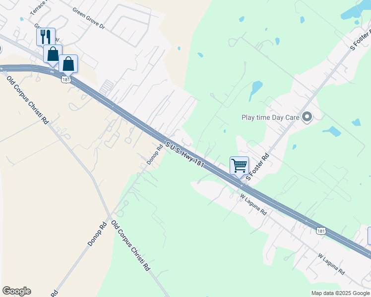 map of restaurants, bars, coffee shops, grocery stores, and more near 11740 U.S. 181 in San Antonio