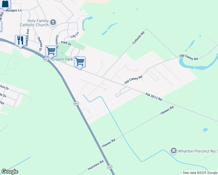 map of restaurants, bars, coffee shops, grocery stores, and more near 111 Stavena Road in Wharton