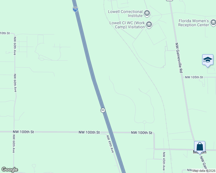 map of restaurants, bars, coffee shops, grocery stores, and more near Interstate 75 in Ocala