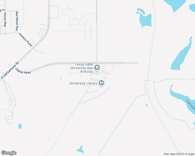 map of restaurants, bars, coffee shops, grocery stores, and more near One University Way in San Antonio