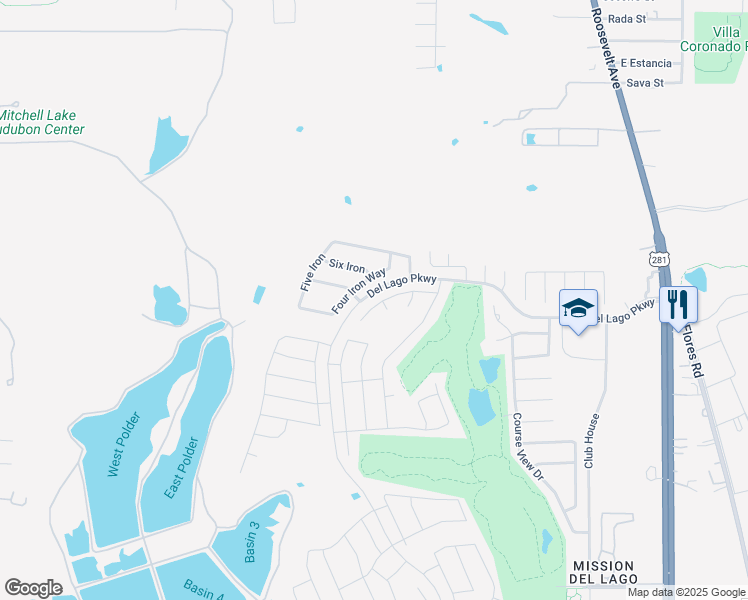 map of restaurants, bars, coffee shops, grocery stores, and more near 802 Lee Trevino in San Antonio