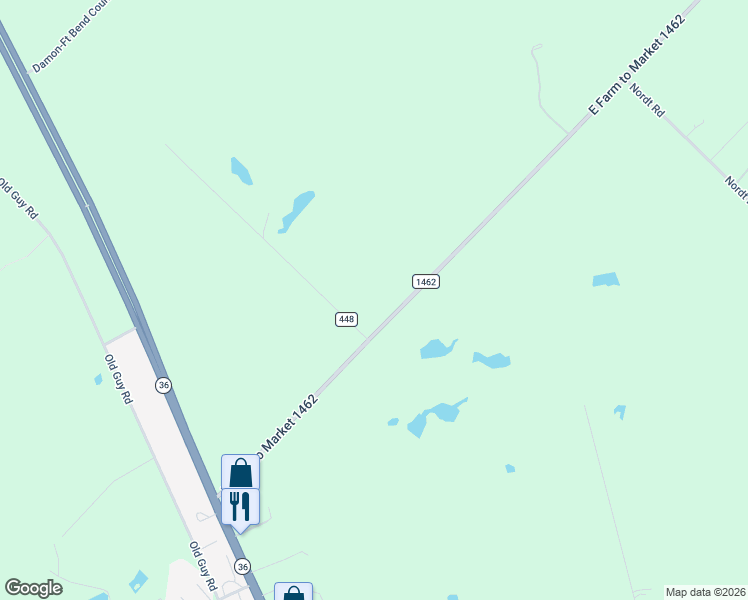 map of restaurants, bars, coffee shops, grocery stores, and more near 25550 Farm to Market 1462 in Damon