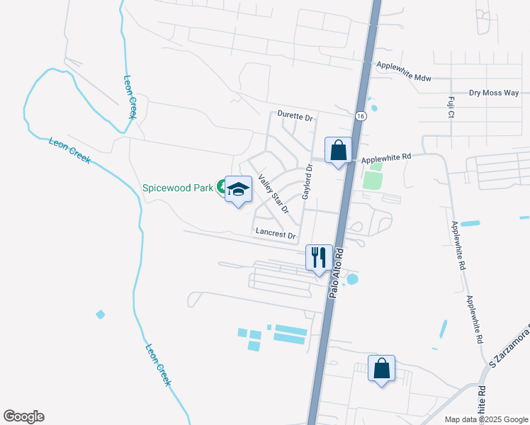 map of restaurants, bars, coffee shops, grocery stores, and more near 3114 Winsome Lane in San Antonio