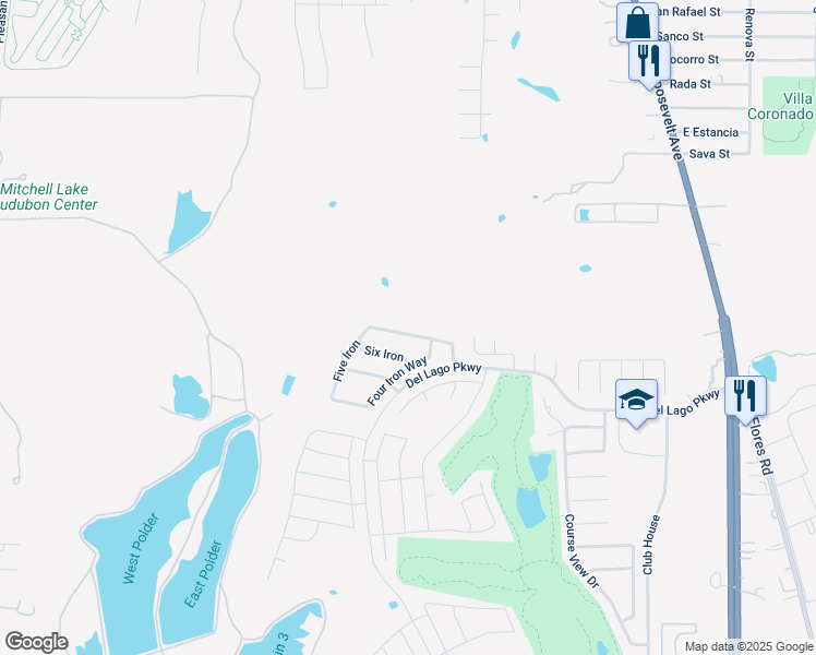 map of restaurants, bars, coffee shops, grocery stores, and more near 839 Three Wood Way in San Antonio