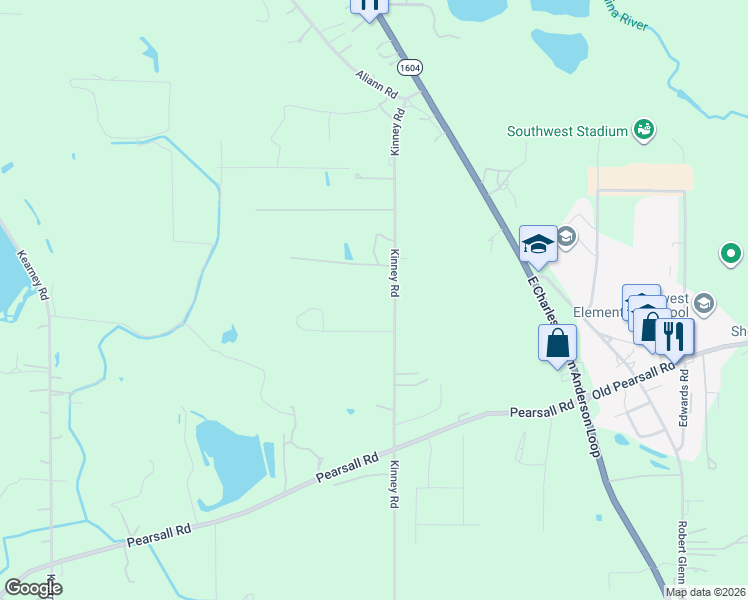 map of restaurants, bars, coffee shops, grocery stores, and more near 11706 Kinney Road in Atascosa