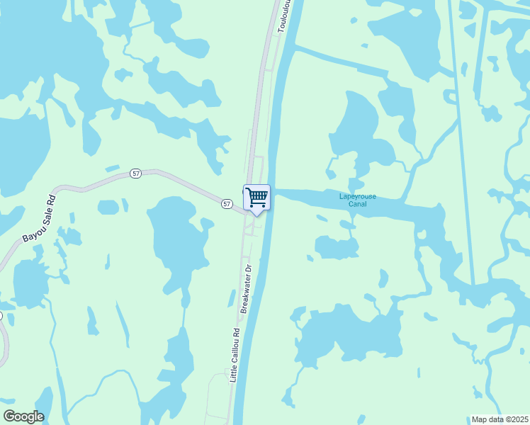 map of restaurants, bars, coffee shops, grocery stores, and more near 7241 Shoreline Drive in Chauvin