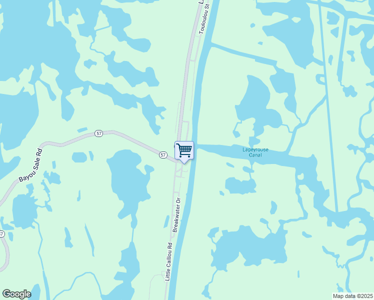 map of restaurants, bars, coffee shops, grocery stores, and more near 7241 Shoreline Drive in Chauvin