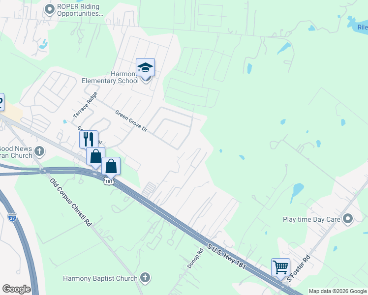 map of restaurants, bars, coffee shops, grocery stores, and more near 10826 Green Hollow Street in San Antonio