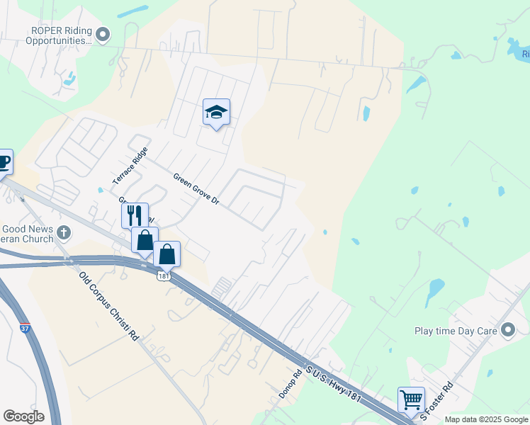 map of restaurants, bars, coffee shops, grocery stores, and more near 10826 Green Hollow Street in San Antonio