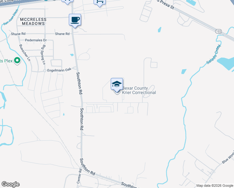 map of restaurants, bars, coffee shops, grocery stores, and more near 10915 Southton Road in San Antonio