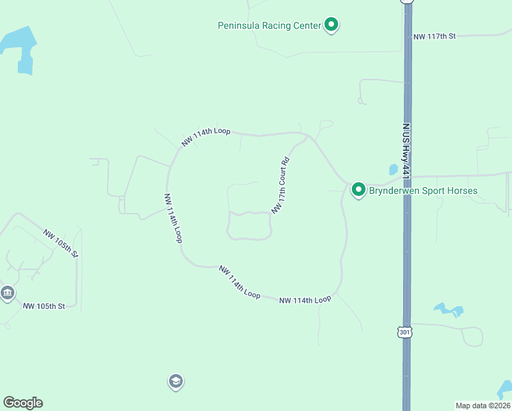map of restaurants, bars, coffee shops, grocery stores, and more near 11150 Northwest 17th Court Road in Ocala